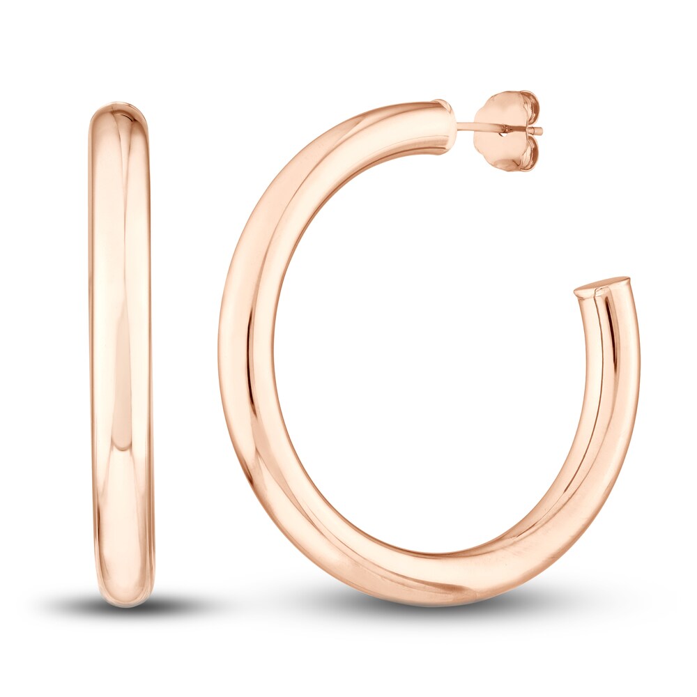 Polished Open Hoop Earrings 14K Rose Gold 35mm D0BbtHWv Polished Open Hoop Earrings 14K Rose Gold 35mm D0BbtHWv