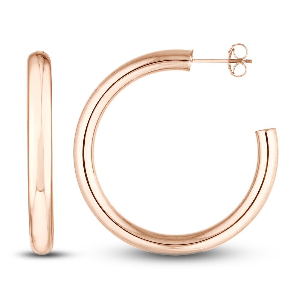 Polished Open Hoop Earrings 14K Rose Gold 35mm D0BbtHWv Polished Open Hoop Earrings 14K Rose Gold 35mm D0BbtHWv