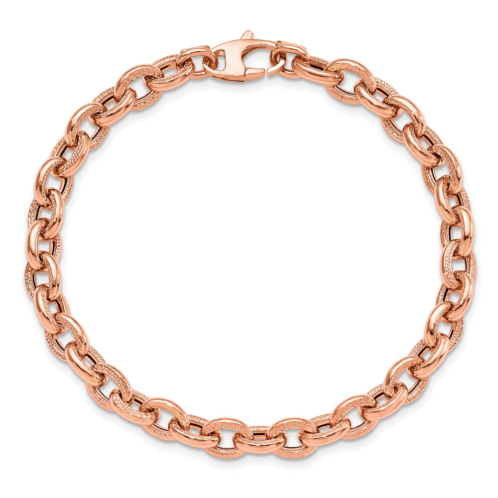 Textured Link Bracelet 14K Rose Gold D1BFIzk4 Textured Link Bracelet 14K Rose Gold D1BFIzk4