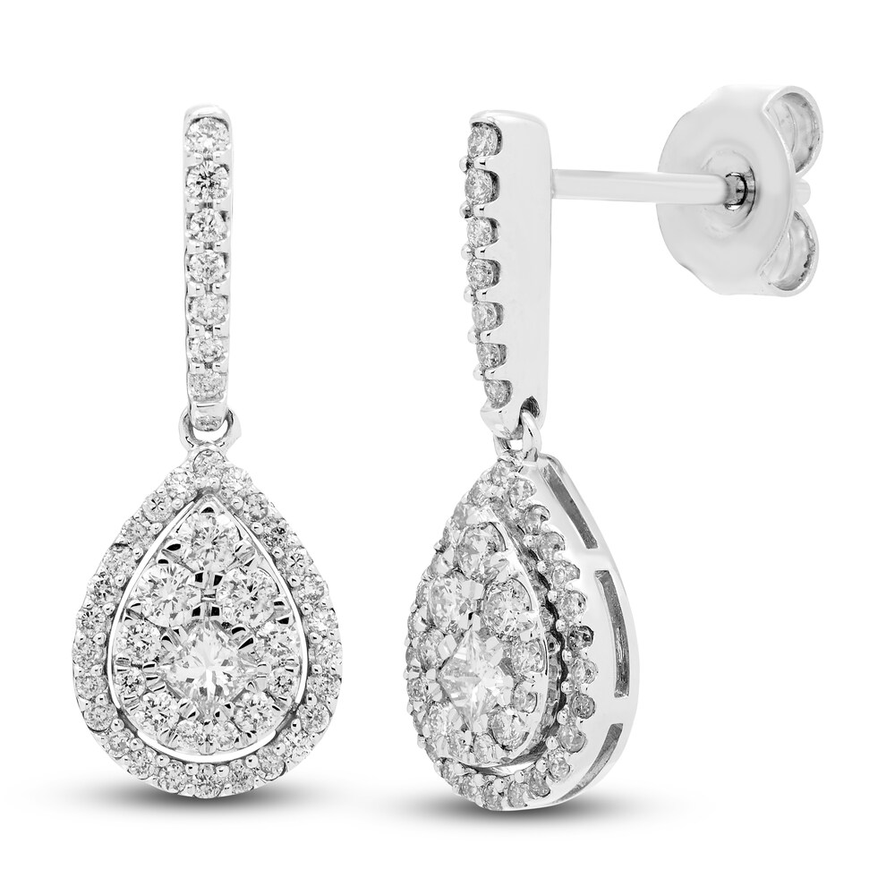 Diamond Dangle Earrings 1/2 ct tw Round 10K White Gold D1KWFgJJ Diamond Dangle Earrings 1/2 ct tw Round 10K White Gold D1KWFgJJ