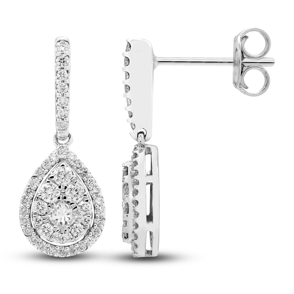 Diamond Dangle Earrings 1/2 ct tw Round 10K White Gold D1KWFgJJ Diamond Dangle Earrings 1/2 ct tw Round 10K White Gold D1KWFgJJ