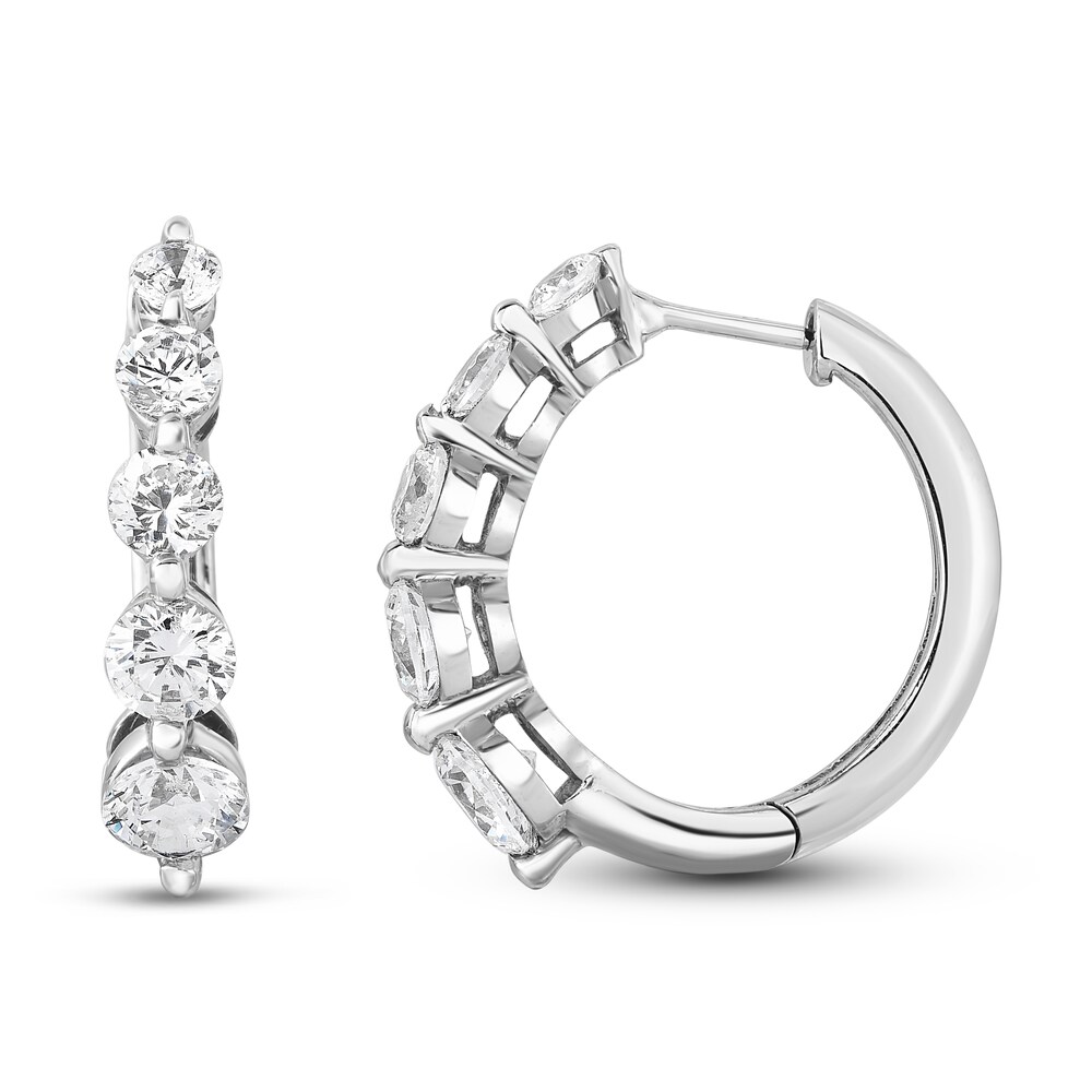 Diamond Huggie Earrings 2 ct tw Round 14K White Gold D7b5oIyL Diamond Huggie Earrings 2 ct tw Round 14K White Gold D7b5oIyL