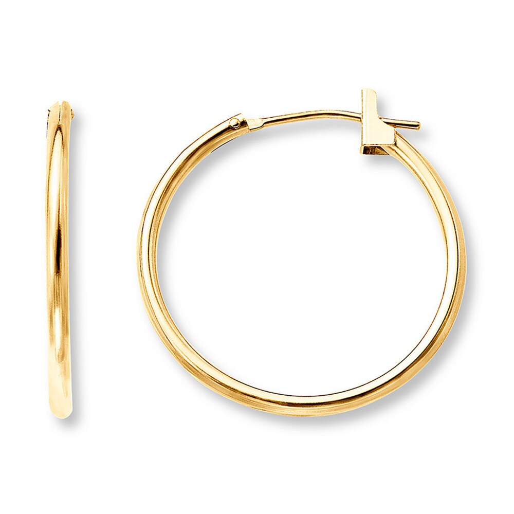 Hoop Earrings 14K Yellow Gold 21mm D9ThT0pp Hoop Earrings 14K Yellow Gold 21mm D9ThT0pp
