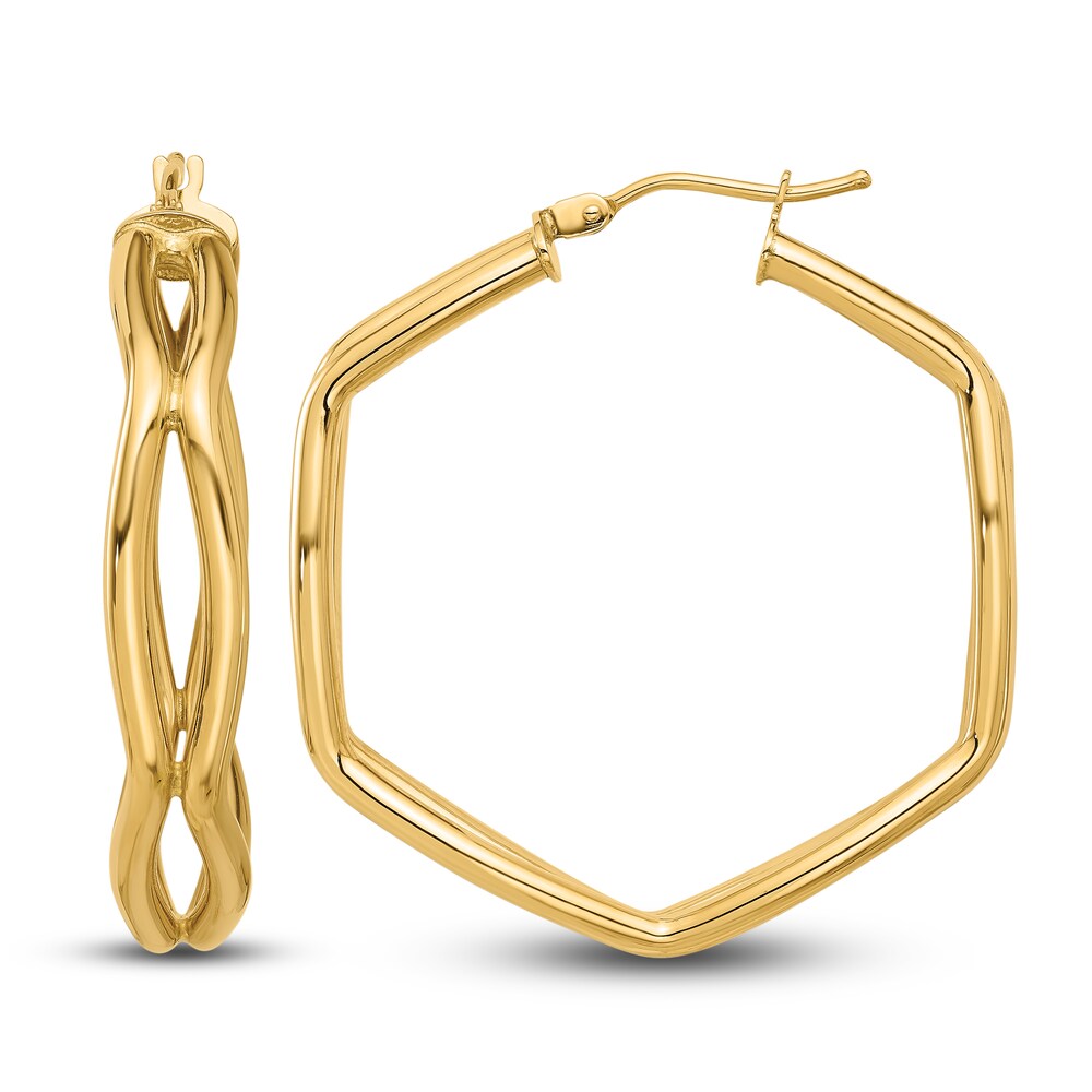 Geometric Hoop Earrings 14K Yellow Gold DDxKpAq5 Geometric Hoop Earrings 14K Yellow Gold DDxKpAq5
