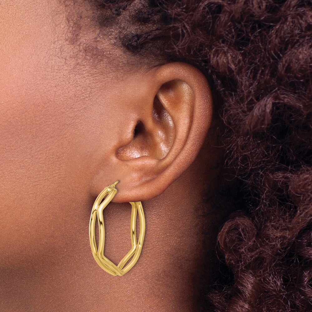 Geometric Hoop Earrings 14K Yellow Gold DDxKpAq5