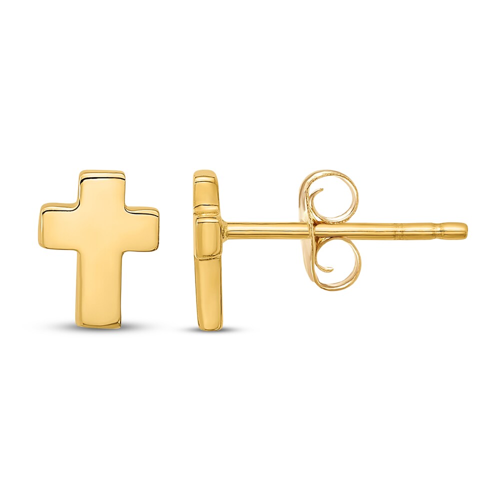 Cross Stud Earrings 14K Yellow Gold DJgKBcPF Cross Stud Earrings 14K Yellow Gold DJgKBcPF