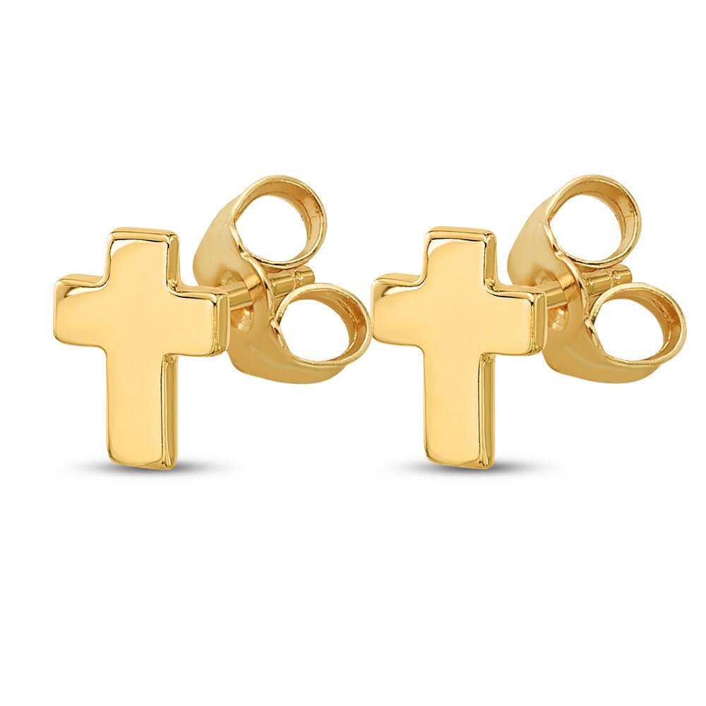 Cross Stud Earrings 14K Yellow Gold DJgKBcPF Cross Stud Earrings 14K Yellow Gold DJgKBcPF