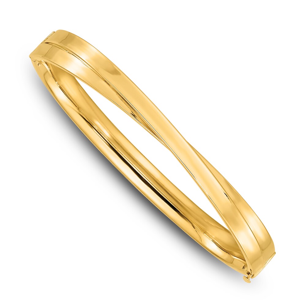 Bypass Hinged Bangle Bracelet 14K Yellow Gold 7" DQ2SQ9Ec Bypass Hinged Bangle Bracelet 14K Yellow Gold 7" DQ2SQ9Ec