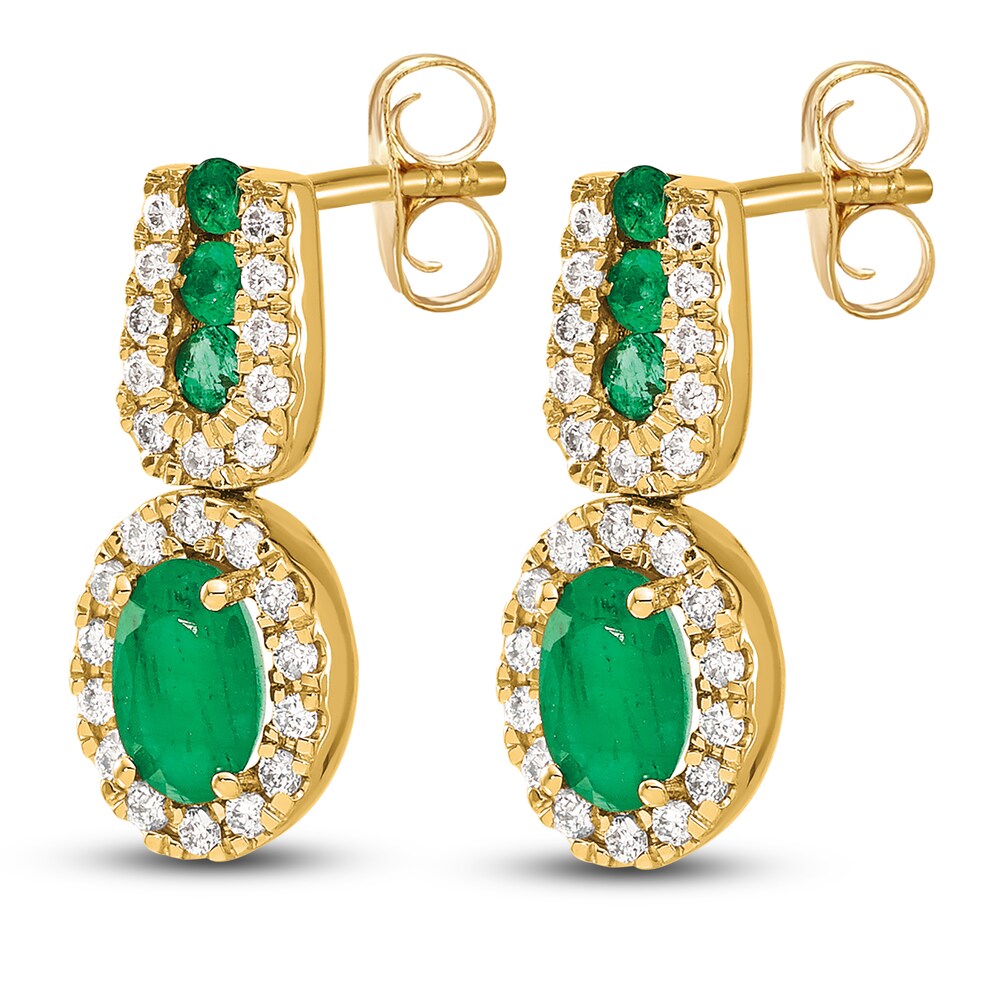 Natural Emerald Earrings 1/3 ct tw Diamonds 14K Yellow Gold DbEXt6Ve Natural Emerald Earrings 1/3 ct tw Diamonds 14K Yellow Gold DbEXt6Ve