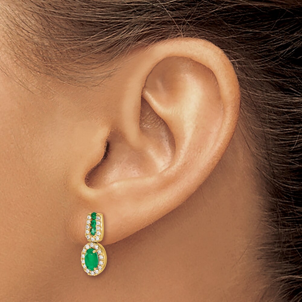 Natural Emerald Earrings 1/3 ct tw Diamonds 14K Yellow Gold DbEXt6Ve Natural Emerald Earrings 1/3 ct tw Diamonds 14K Yellow Gold DbEXt6Ve