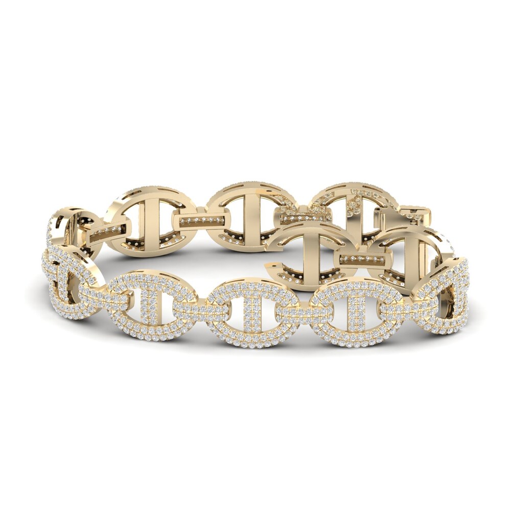 Men's Lab-Created Diamond Bracelet 6 ct tw Round 14K Yellow Gold 8.5" Dbypu8wx Men's Lab-Created Diamond Bracelet 6 ct tw Round 14K Yellow Gold 8.5" Dbypu8wx