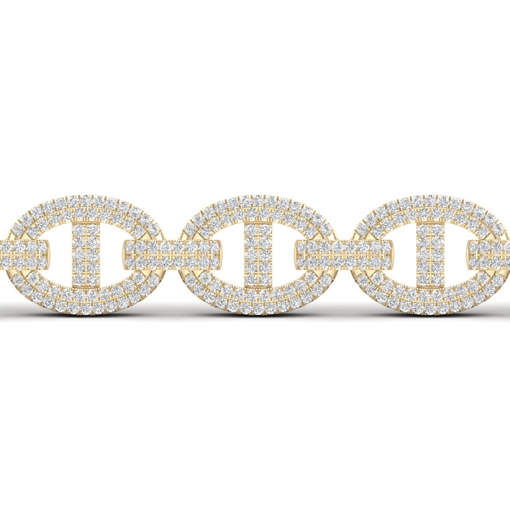Men\'s Lab-Created Diamond Bracelet 6 ct tw Round 14K Yellow Gold 8.5\" Dbypu8wx