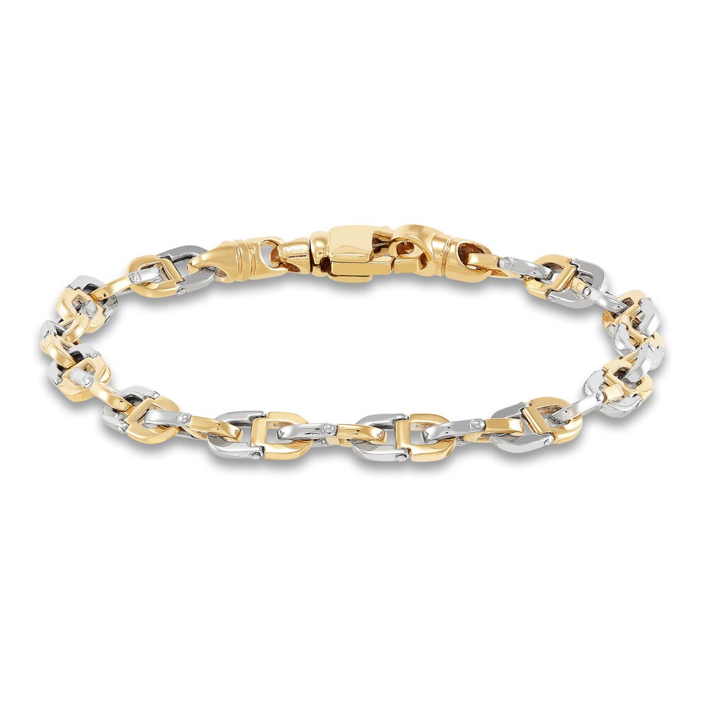 Italia D'Oro Men's Mariner Link Bracelet 14K Two-Tone Gold 8.25" DdNnpL0r Italia D'Oro Men's Mariner Link Bracelet 14K Two-Tone Gold 8.25" DdNnpL0r