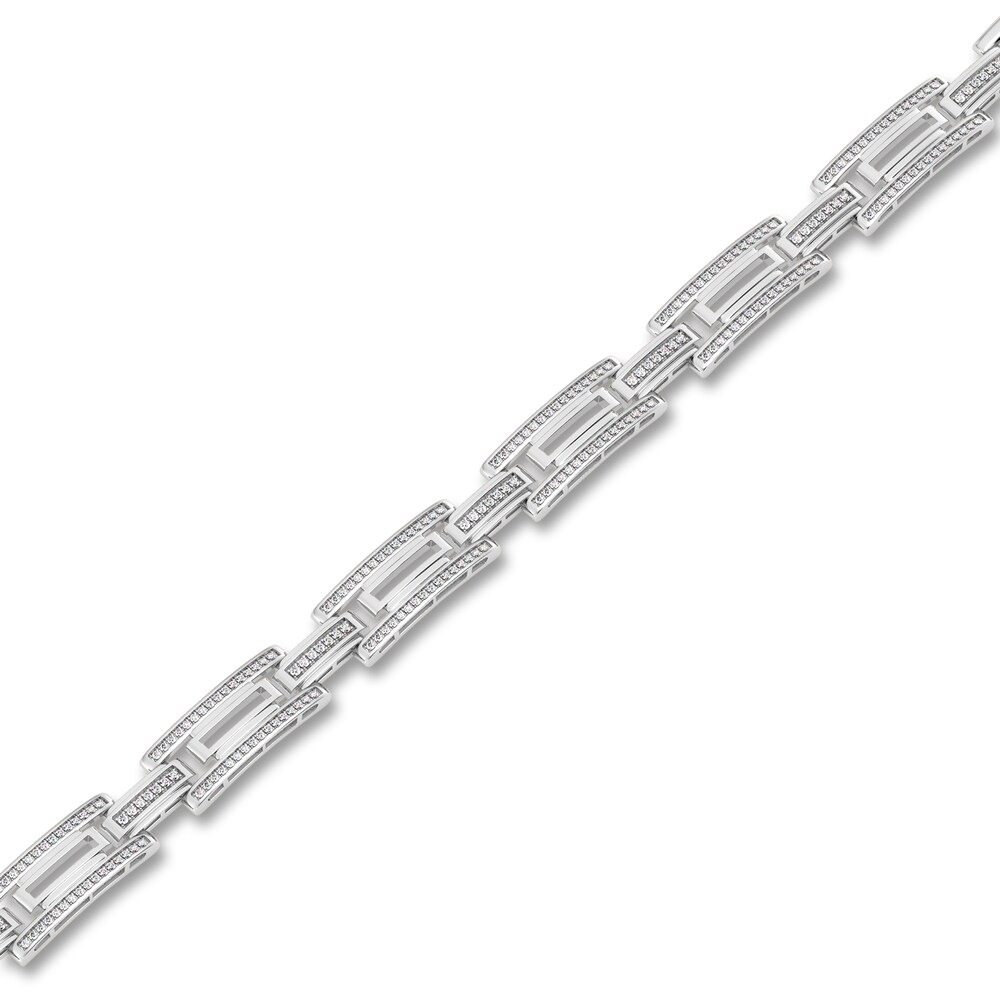 Men\'s Diamond Bracelet 1 ct tw Round 14K White Gold 8.5\" DjSxfTfl Men\'s Diamond Bracelet 1 ct tw Round 14K White Gold 8.5\" DjSxfTfl
