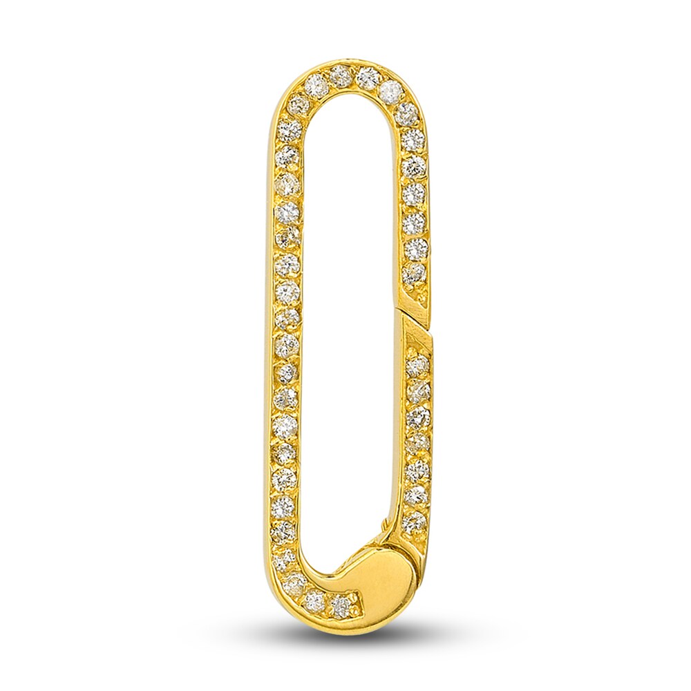 Oval Push Charm 1/5 ct tw Diamond 14K Yellow Gold DvnNqgJh