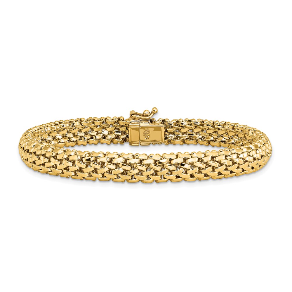 Polished Mesh Bracelet 14K Yellow Gold 7.25" DwZRdmkf Polished Mesh Bracelet 14K Yellow Gold 7.25" DwZRdmkf