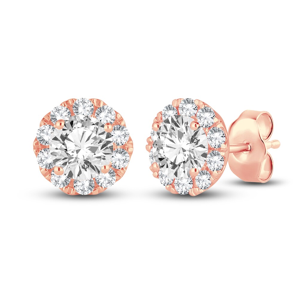 Diamond Stud Earrings 1 ct tw Round 14K Rose Gold E2u7EC15 Diamond Stud Earrings 1 ct tw Round 14K Rose Gold E2u7EC15