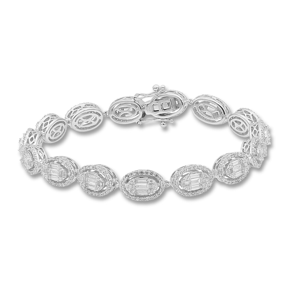 Diamond Tennis Bracelet 4 ct tw Round/Baguette 14K White Gold E7PEI4zS Diamond Tennis Bracelet 4 ct tw Round/Baguette 14K White Gold E7PEI4zS