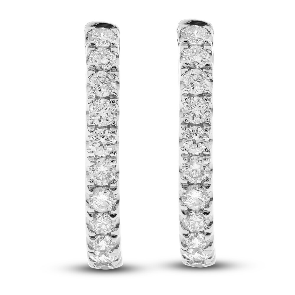 Diamond Hoop Earrings 3/4 ct tw Round 14K White Gold EDe1NPpU Diamond Hoop Earrings 3/4 ct tw Round 14K White Gold EDe1NPpU