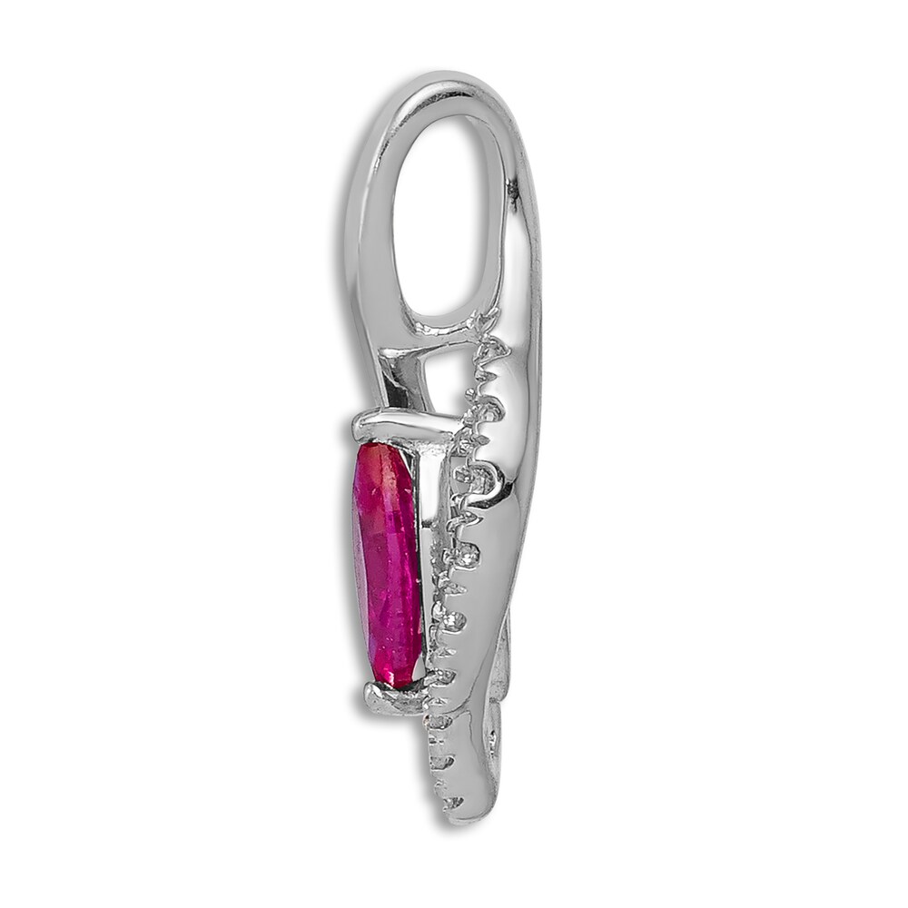 Natural Ruby Pendant Charm 1/20 ct tw Diamonds 14K White Gold ESJFxiRT Natural Ruby Pendant Charm 1/20 ct tw Diamonds 14K White Gold ESJFxiRT