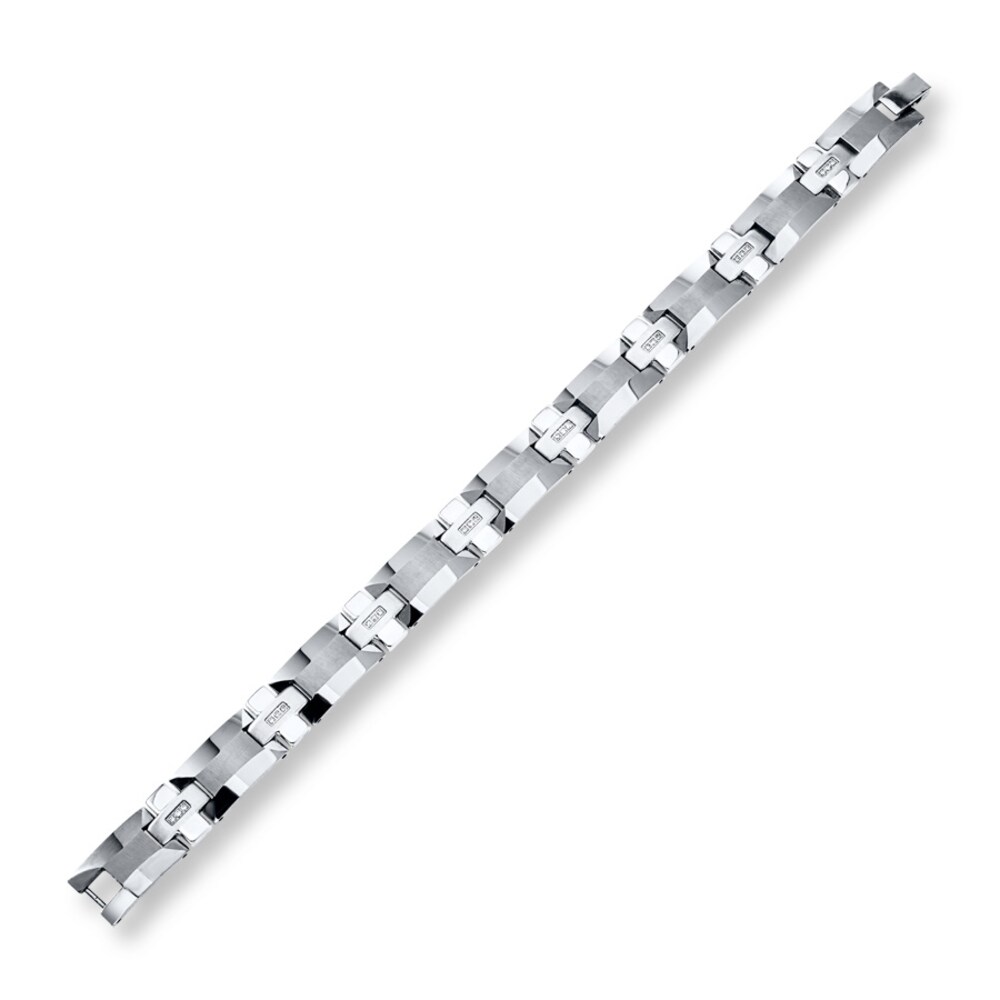 Men\'s Bracelet 1/8 ct tw Diamonds Tungsten 8.75\" Length EZSTcZv0 Men\'s Bracelet 1/8 ct tw Diamonds Tungsten 8.75\" Length EZSTcZv0