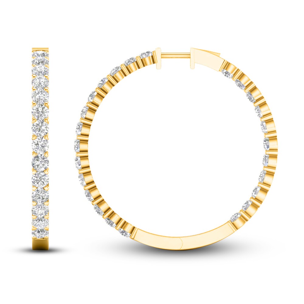 Lab-Created Diamond Hoop Earrings 7 ct tw Round 14K Yellow Gold EkGtqhdp