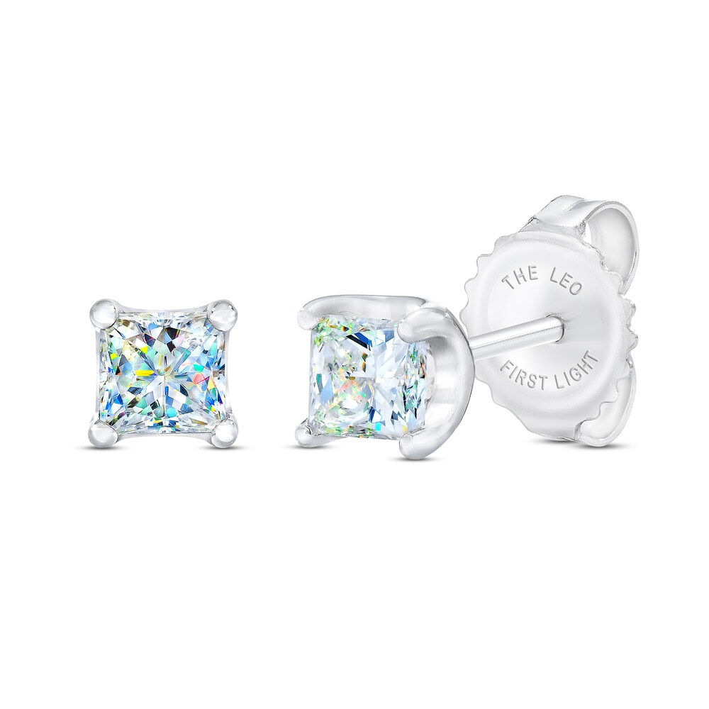 THE LEO First Light Diamond Solitaire Stud Earrings 1/4 ct tw Princess 14K White Gold (I1/I) El2VwJaQ THE LEO First Light Diamond Solitaire Stud Earrings 1/4 ct tw Princess 14K White Gold (I1/I) El2VwJaQ