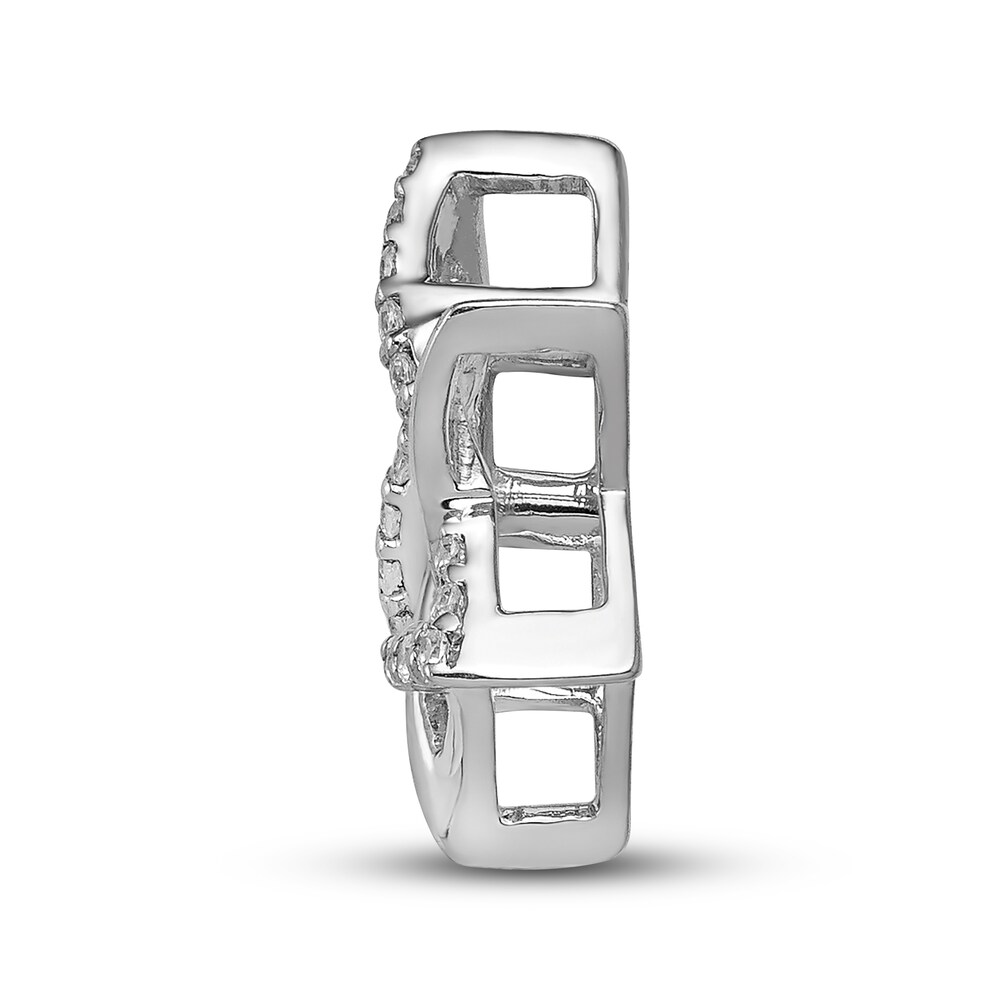 Diamond Star of David Chain Slide Charm 1/8 ct tw 14K White Gold Eu7ZZ45T