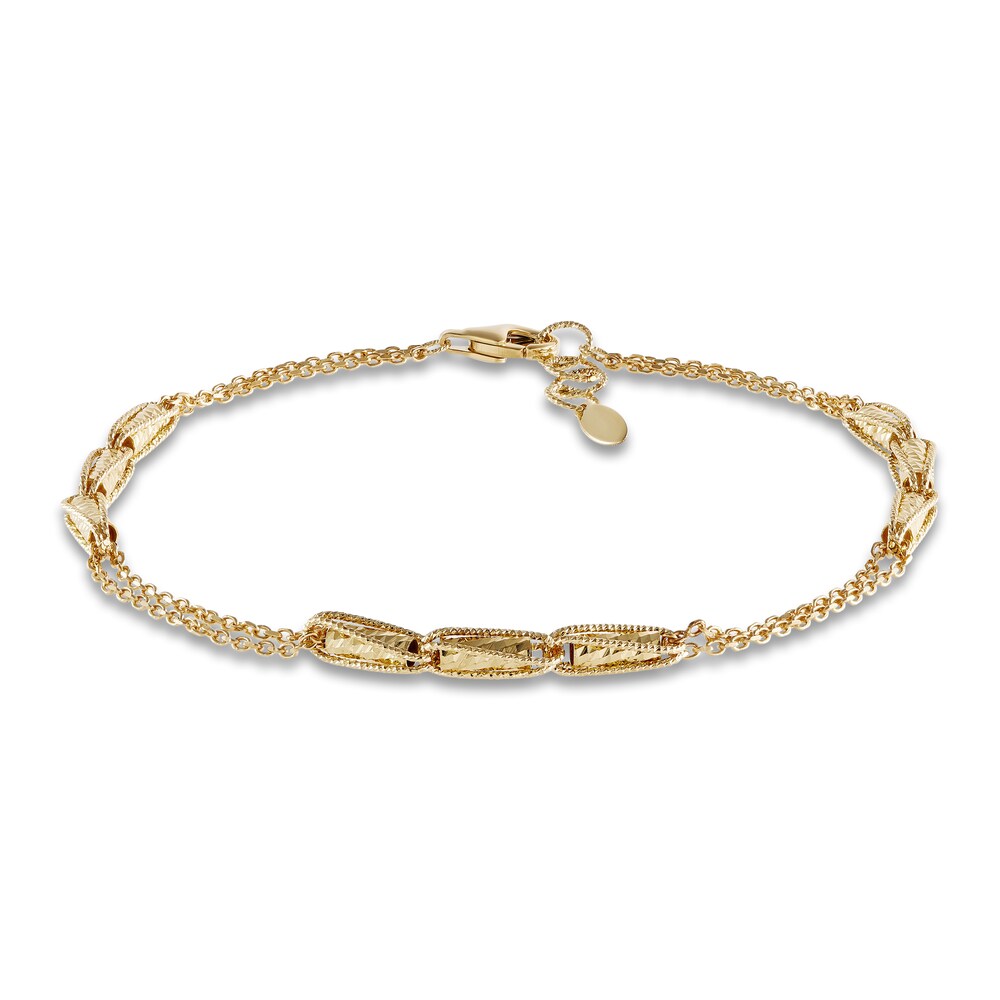 Italia D'Oro Triangle Link Bracelet 14K Yellow Gold 7.5" EvTSPNMh Italia D'Oro Triangle Link Bracelet 14K Yellow Gold 7.5" EvTSPNMh