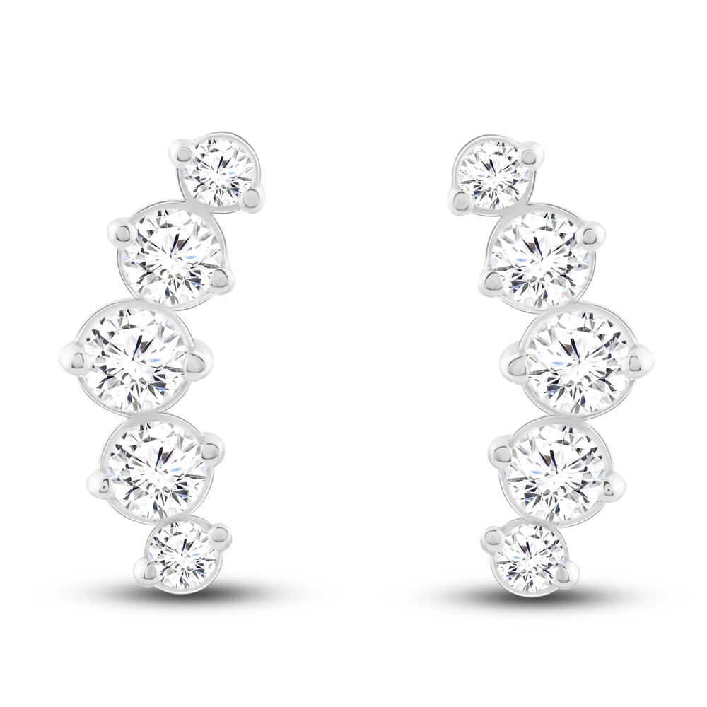 Diamond Climber Earrings 1 ct tw Round 14K White Gold F1eSpivY Diamond Climber Earrings 1 ct tw Round 14K White Gold F1eSpivY