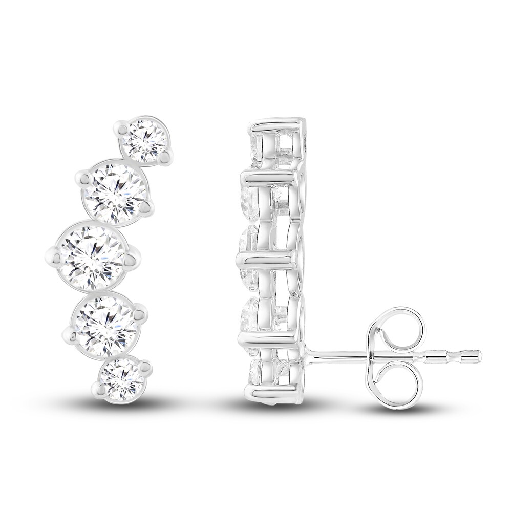 Diamond Climber Earrings 1 ct tw Round 14K White Gold F1eSpivY Diamond Climber Earrings 1 ct tw Round 14K White Gold F1eSpivY