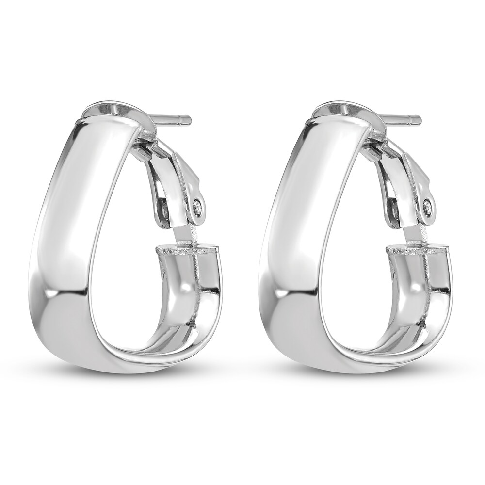 Polished Hoop Earrings 14K White Gold F7hHneER Polished Hoop Earrings 14K White Gold F7hHneER