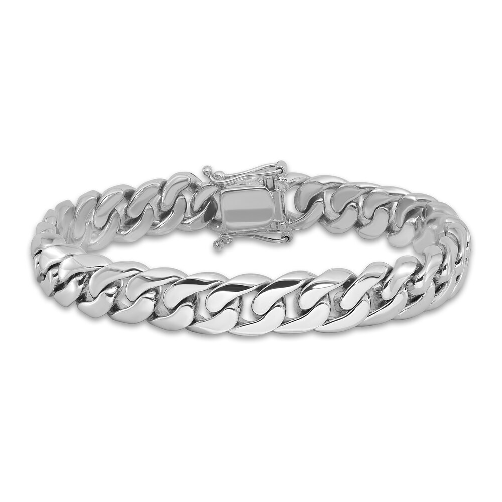Men's Curb Chain Bracelet 14K White Gold 10.8mm 8" FDUOZMKZ Men's Curb Chain Bracelet 14K White Gold 10.8mm 8" FDUOZMKZ
