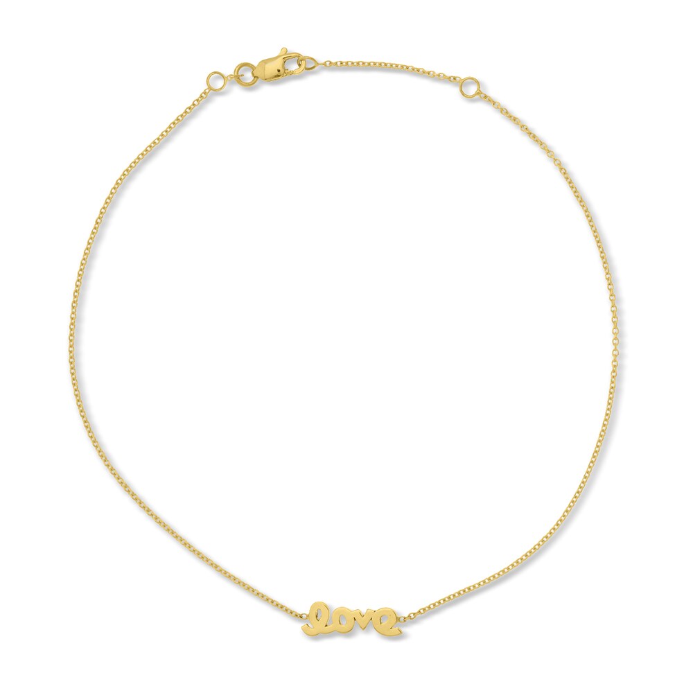 Love Anklet 14K Yellow Gold 10" FU8gORnW Love Anklet 14K Yellow Gold 10" FU8gORnW