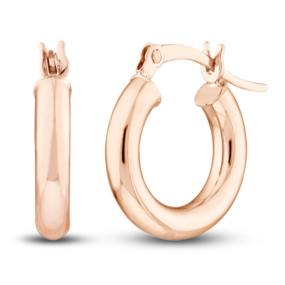 Polished Hoop Earrings 14K Rose Gold 15mm FpukCEXa Polished Hoop Earrings 14K Rose Gold 15mm FpukCEXa