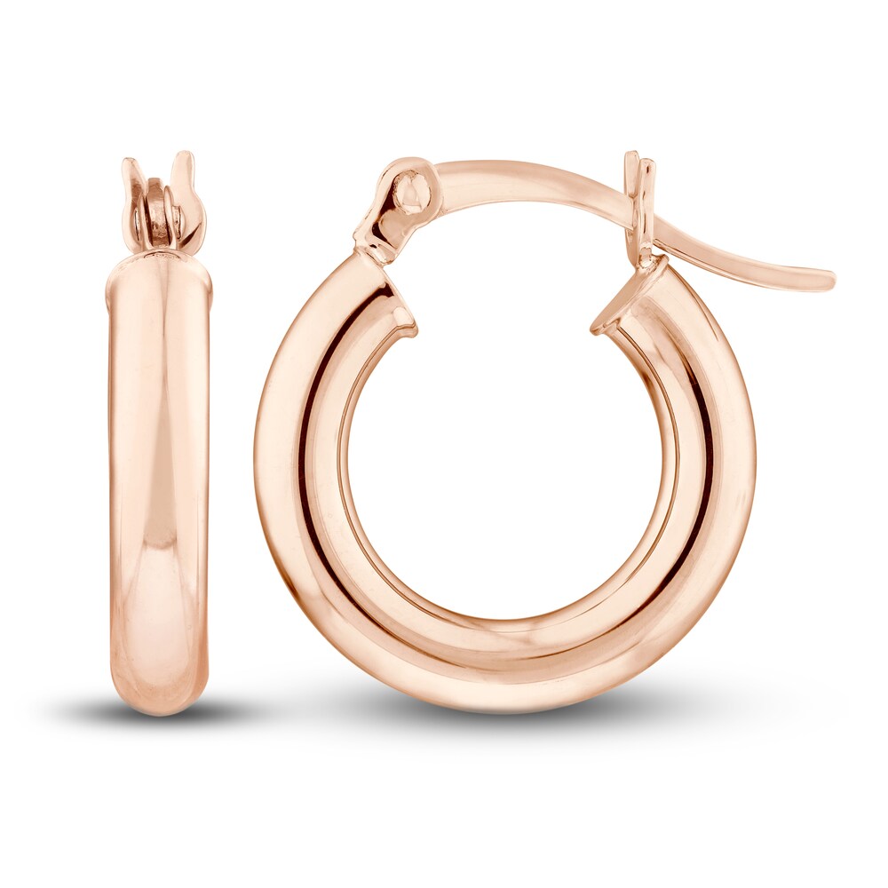 Polished Hoop Earrings 14K Rose Gold 15mm FpukCEXa Polished Hoop Earrings 14K Rose Gold 15mm FpukCEXa