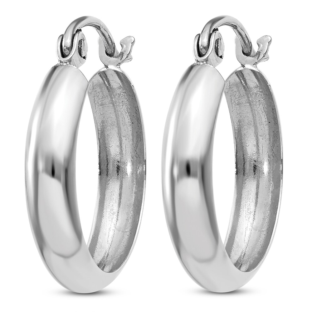 Hoop Earrings 14K White Gold FuqwUrse