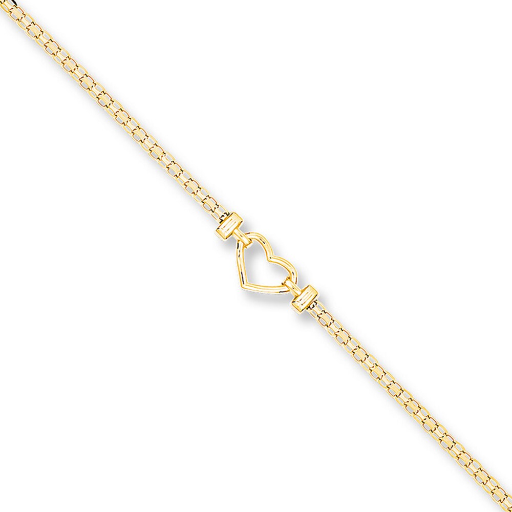 Heart Anklet 14K Yellow Gold FusfDEXY Heart Anklet 14K Yellow Gold FusfDEXY