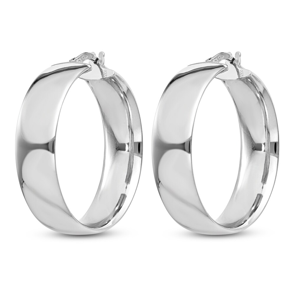 Polished Wide Hoop Earrings Sterling Silver FxbZSAnb Polished Wide Hoop Earrings Sterling Silver FxbZSAnb
