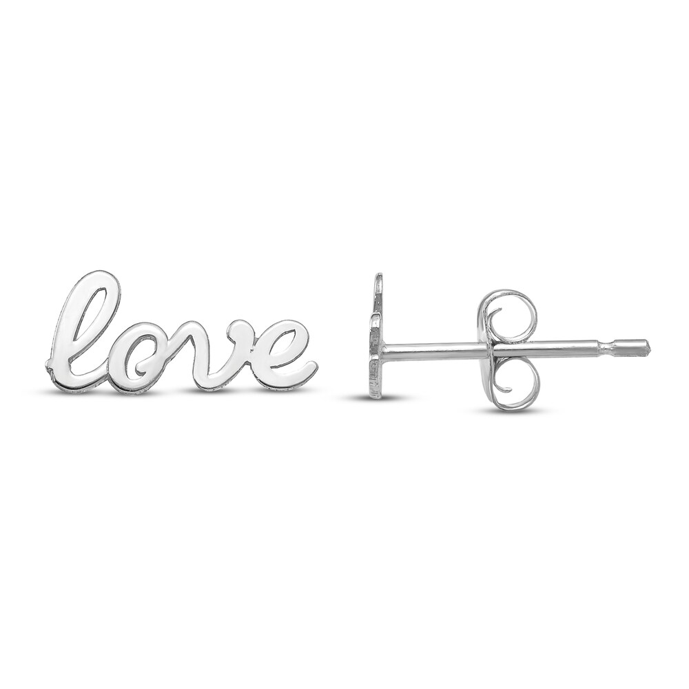 Love Stud Earrings 14K White Gold G0mS6LK7 Love Stud Earrings 14K White Gold G0mS6LK7
