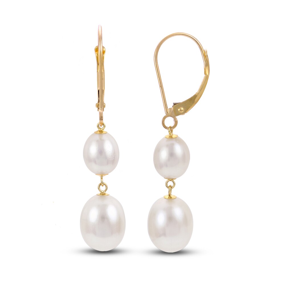 Cultured Freshwater Pearl Drop Earrings 14K Yellow Gold G1kPhVA0 Cultured Freshwater Pearl Drop Earrings 14K Yellow Gold G1kPhVA0