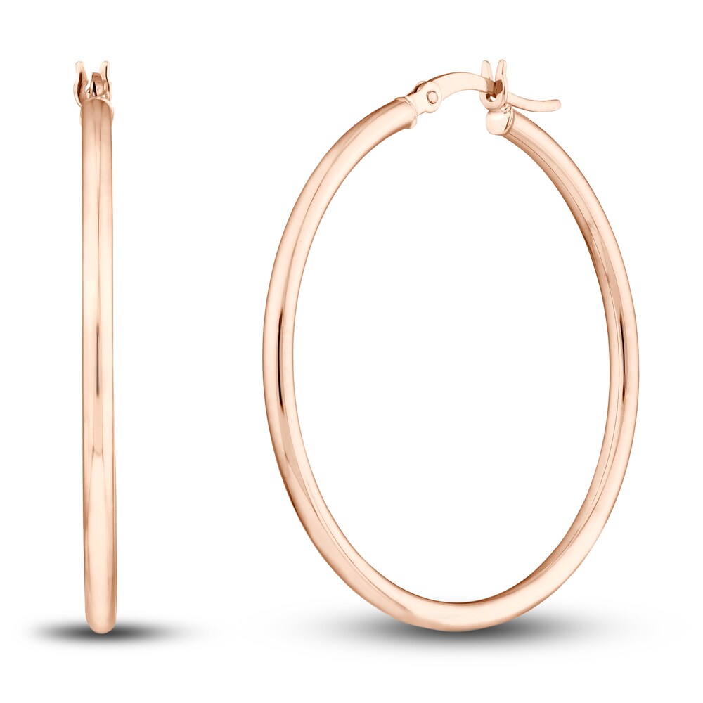 Polished Hoop Earrings 14K Rose Gold 35mm G2kyfziR Polished Hoop Earrings 14K Rose Gold 35mm G2kyfziR