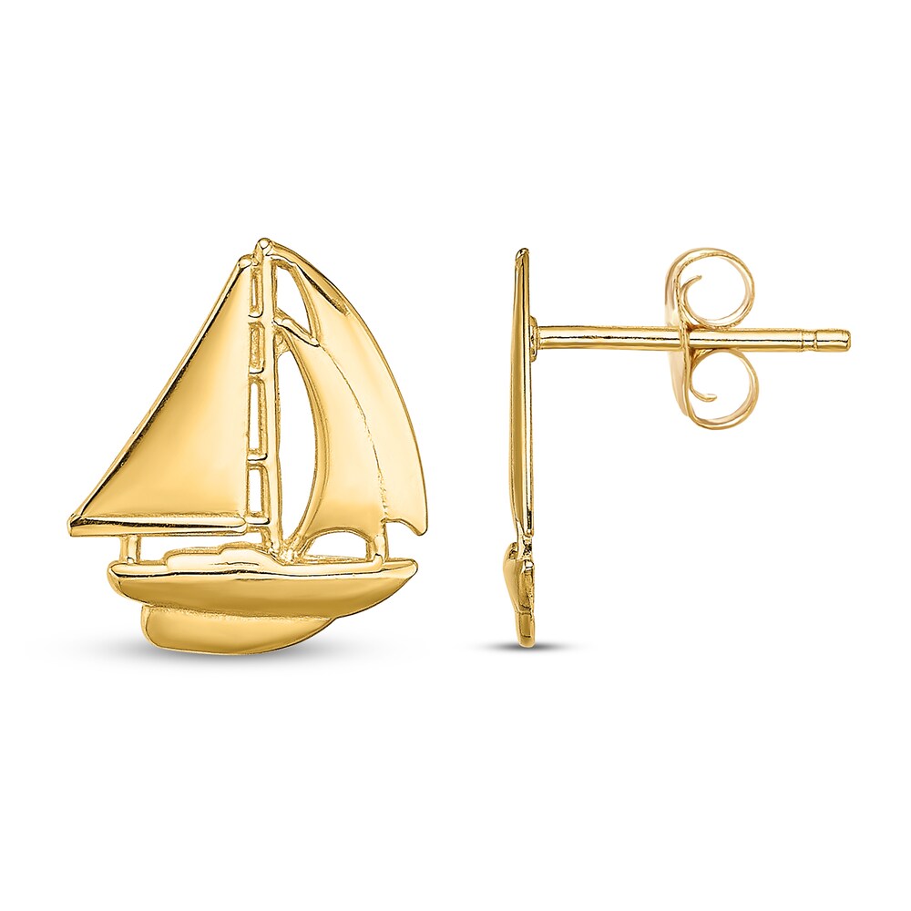 Sailboat Stud Earrings 14K Yellow Gold G71xGX3Y Sailboat Stud Earrings 14K Yellow Gold G71xGX3Y