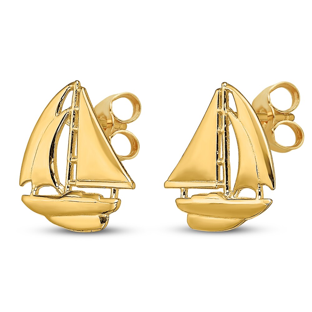 Sailboat Stud Earrings 14K Yellow Gold G71xGX3Y Sailboat Stud Earrings 14K Yellow Gold G71xGX3Y