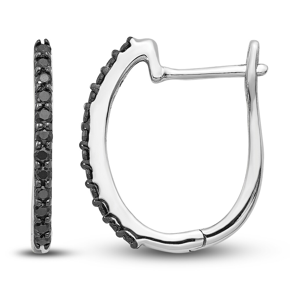 Black Diamond Huggie Hoop Earrings 1/5 ct tw Round 14K White Gold G8ipsAJq Black Diamond Huggie Hoop Earrings 1/5 ct tw Round 14K White Gold G8ipsAJq