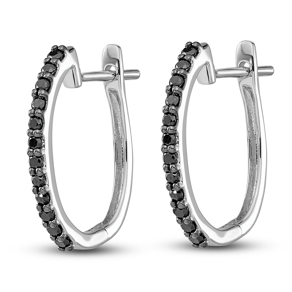 Black Diamond Huggie Hoop Earrings 1/5 ct tw Round 14K White Gold G8ipsAJq Black Diamond Huggie Hoop Earrings 1/5 ct tw Round 14K White Gold G8ipsAJq