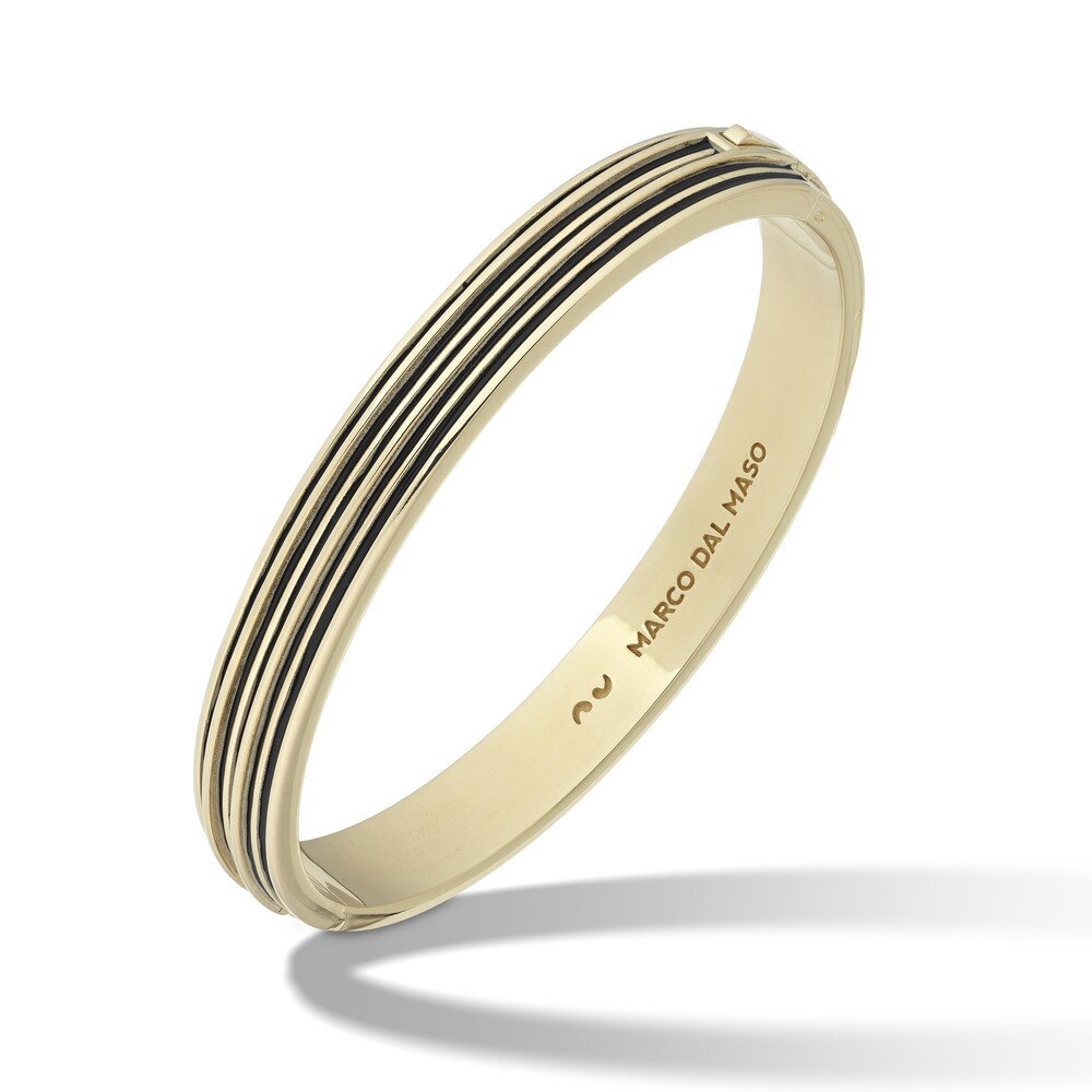 Marco Dal Maso Men's Acies Wide Bangle Bracelet Black Enamel Sterling Silver/18K Yellow Gold-Plated 7" GDRGMtNS Marco Dal Maso Men's Acies Wide Bangle Bracelet Black Enamel Sterling Silver/18K Yellow Gold-Plated 7" GDRGMtNS