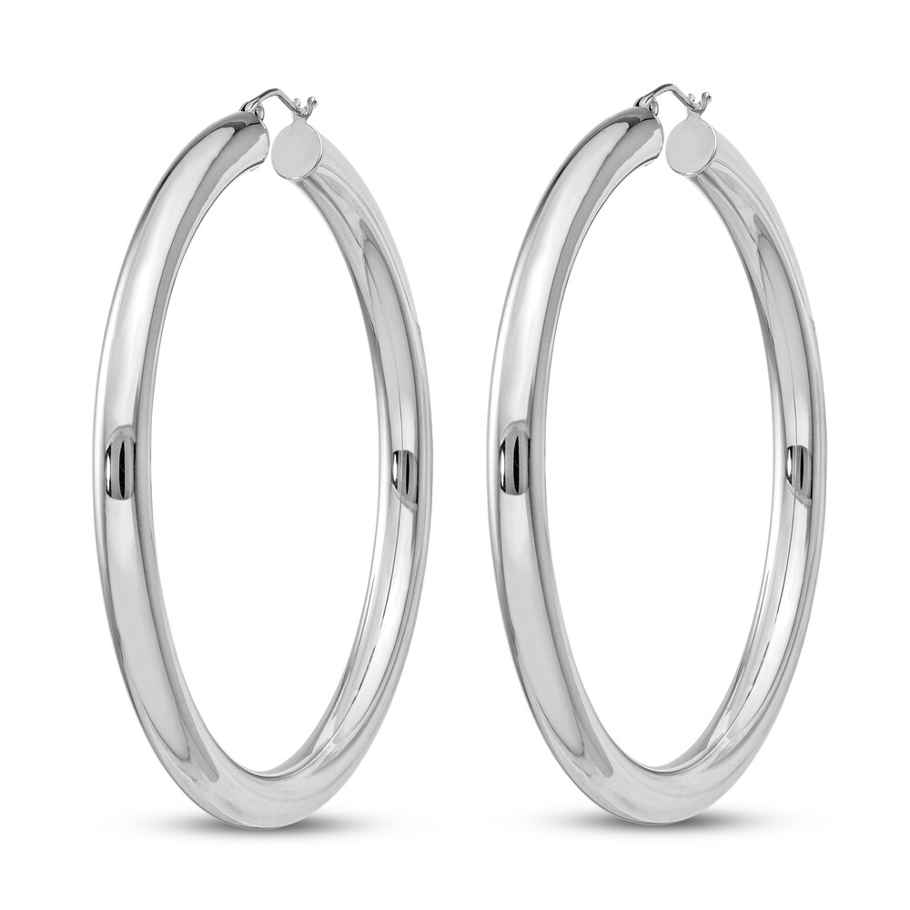 Round Hoop Earrings Sterling Silver GEvGnIyq