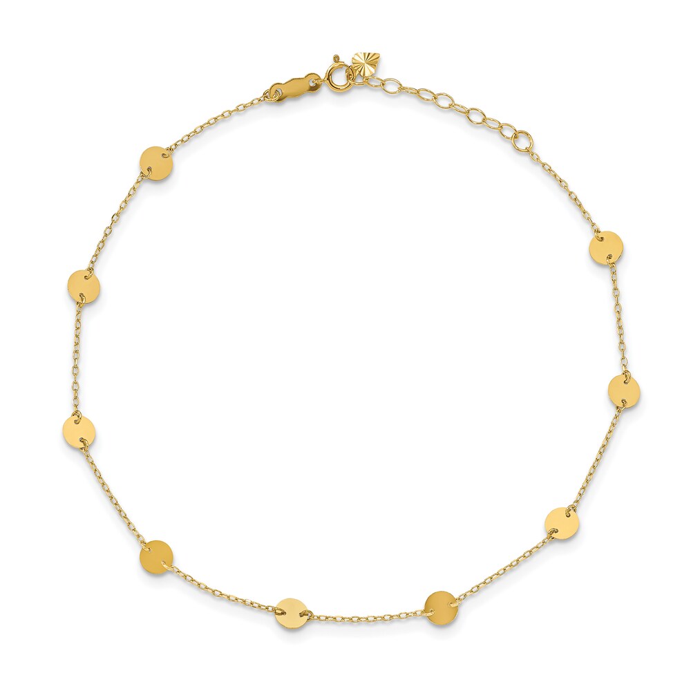 Disk Anklet 14K Yellow Gold 9" GFPO2Cna Disk Anklet 14K Yellow Gold 9" GFPO2Cna