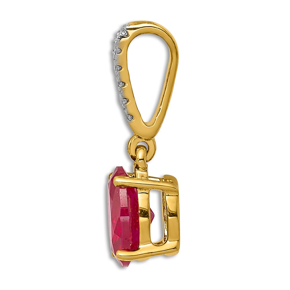 Natural Ruby Pendant Charm Diamond Accents 14K Yellow Gold GI7bpCzK Natural Ruby Pendant Charm Diamond Accents 14K Yellow Gold GI7bpCzK